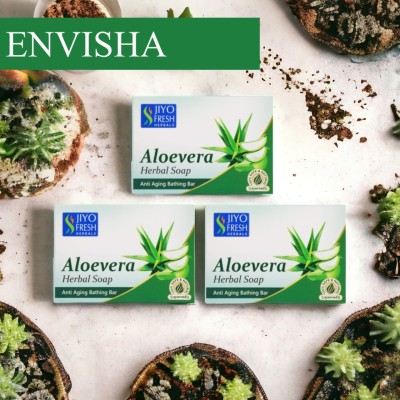 ENVISHA Jeeyo freshh AloVera Herbal Anti Aging Bathing Bar:Moisturizing & Nourishing 3pc(3 x 100 g)