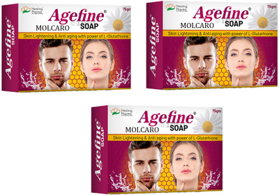 MOLCARO AGEFINE ENRICHED WITH L-GLUTATHIONE SOAP(3 x 75 g)