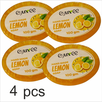 eyuxee homemade lemon soap – one of the best for natural skincare(4 x 100 g)