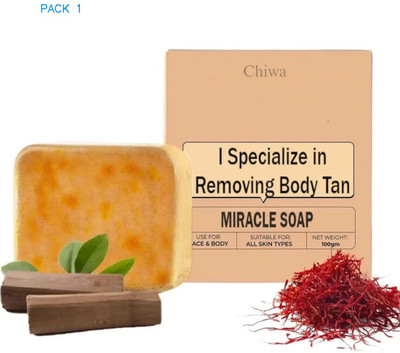 CHIWA Twin Bar Magic Soap | Sandal & Saffron Formula for Clear Skin Glow(100 g)