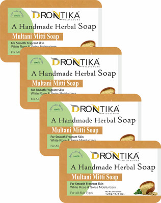 drontika Organic Multani Mitti Natural Handmade Soap(4 x 125 g)