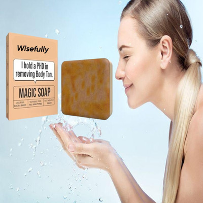 Wisefully Magic Soap Sandal Wood And Saffron for DeTan and Glowing Brightening Skin(100 g)
