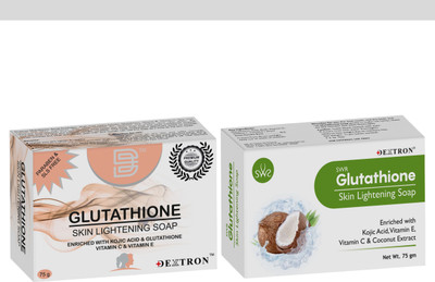 DEXTRON Glutathione & Coconut Soap Combo – Deep Cleansing & Skin Brightening Bar (150g)(2 x 75 g)