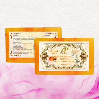 Pihaaru Pack of 2 ,Kesuda Natural Soap – Handmade Floral Skin Care Bar (200g)\(2 x 100 g)