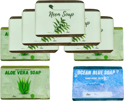 linic HERBAL NEEM SOAP(5),ALOE VERA(3), OCEAN BLUE(1)(9 x 100 g)