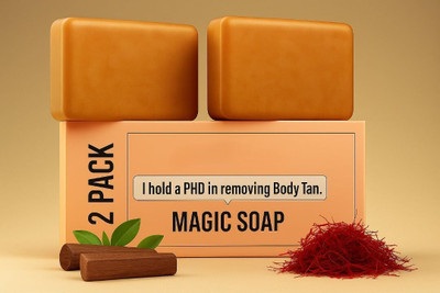 SOUTSU Soap Sandalwood & Saffron Magic Soaps For Bath (Pack Of 2)(2 x 100 g)