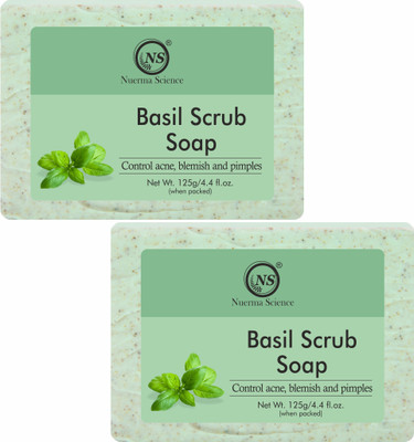 Nuerma Science Handmade Herbal Natural Basil Scrub Bath Soap made with Natural Oils(250 g)