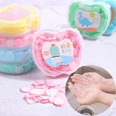 BeUcare 2 Pcs Apple shape Paper Soap in Plastic Box For Travel(2 x 10 g)