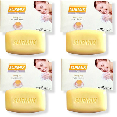 ZEE DRUGS Surmix Haldi & Chandan Beauty Soap – Pack of 4 (Glow & Hydration)75gm each(4 x 75 g)