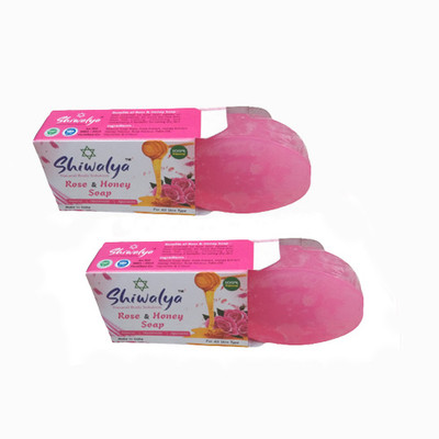 shiwalya Rose and Honey Soap : Natural | Handmade | Ayurvedic(2 x 75 g)