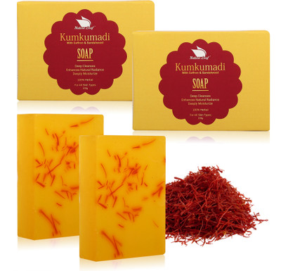 nature leaf combo 2 pack of Kumkumadi radiance herbal soap with sandalwood 100 gm each(2 x 50 g)