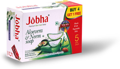 JOBHA Aloevera & Neem Soap 375g(5 x 75 g)