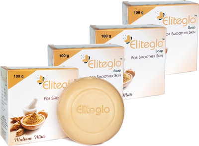 Eliteglo Multani Mitti Soap For Smoother Skin (Pack of 4)(4 x 100 g)