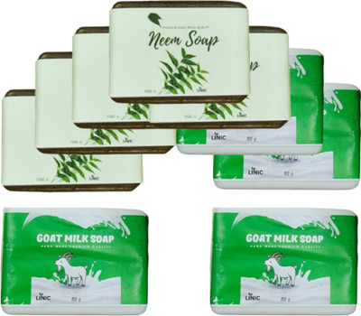 linic HERBAL NEEM SOAP(5), GOAT MILK SOAP(4)(9 x 100 g)