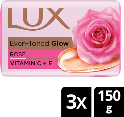 LUX Soft Glow Rose & Vitamin E For Glowing Skin Beauty Soap Mega Pack(3 x 150 g)
