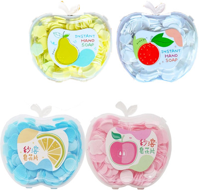 NG MART NEW Apple Shape Paper Soap Fragrance For Travel, Hand Wash & Bath Pack of - 4(4 x 50 g)
