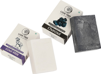 Lion Tree Handmade Goat Milk & Charcoal Soap With Goodness Of Mango & Sal Butter(2 x 110 g)