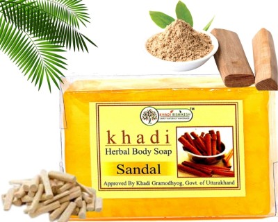 Khadi Rishikesh Handmade Soap Sandal Skin Whitening-Bathing Bar-For Acne,Scar,Dark Sports-UNISEX(2 x 125 g)