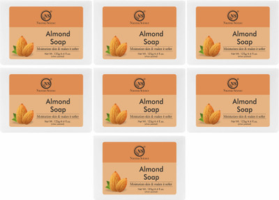 Nuerma Science Handmade Herbal Natural Almond Bath Soap made with Natural Oils(7 x 125 g)