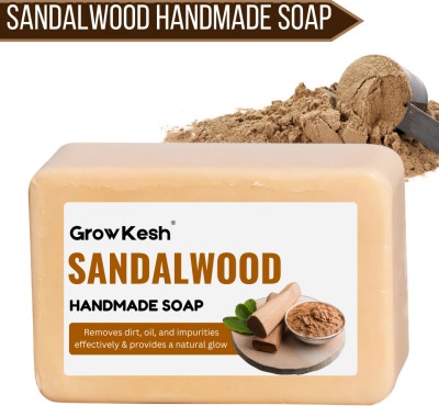 Growkesh Skin-Soothing Sandalwood soap | Moisturizing Soap for Daily Use | Bathing Soap(100 g)