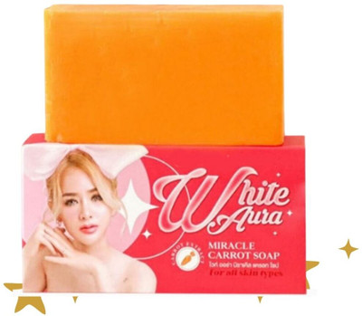Agonize Pack of 2 | White Aura Skin Brightening Carrot Soap (200Gm)/(2 x 100 g)