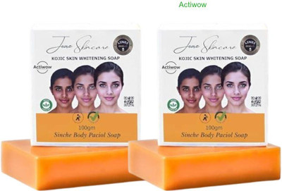 ACTIWOW Jiore Skincare Sinche Kojic Soap for Age Spot Removal for Women & Men Combo A02(2 x 100 g)