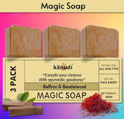 KaNuDi Magic Soap for Refreshing & Glowing Skin Pack of 3(3 x 100 g)