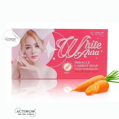 ACTIWOW White Aura Beauty Soap Soothing for Skin Whitening Carrot Formula(100 g)