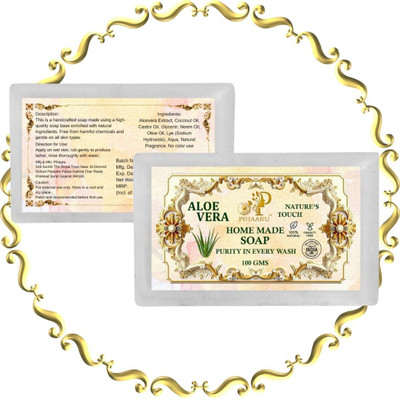 Pihaaru Pack of 2 Green Essence Aloevera Soap Organic Glow Bar(200g)/(2 x 100 g)