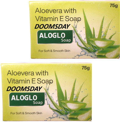 DOOMSDAY ALOGLO SOAP FOR SOFT&SMOOTH SKIN WITH ALOEVERA AND VITAMIN E PACK OF 2(2 x 75 g)
