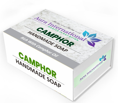 AURA INTERNATIONAL Camphor Soap | kapoor Soap | Natural Handmade Soap Bar(3 x 100 g)
