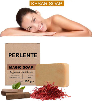 PERLENTE Unisex Bathing Soap For All Skin Type With Sandalwood And Saffron(150 g)