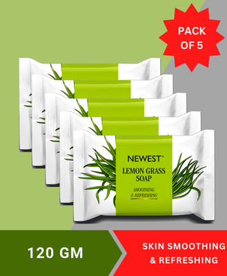 NEWEST Lemon Grass Bath Soap Bar For Men And Women, Remove Dirt And Oil From The Skin(5 x 99.8 g)
