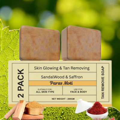 PARAS MOTI Saffron Sandalwood Magic Brightening Soap Dirt and Grime Remover (PACK OF 2)(2 x 100 g)