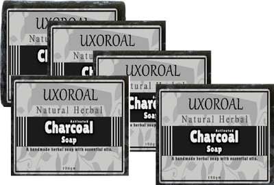 uxoroal for Men | Charcoal Bath Soap Ultra Cleansing +(5 x 20 g)