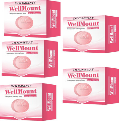 DOOMSDAY WELL-MOUNT TRANSPARENT BATHING SOAP WITH ROSE FLAVOUR SOFT&SMOOTH SKIN PACK OF5(5 x 75 g)