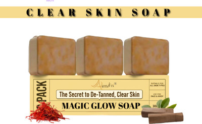 amalfix Magic glow Soap Sandal Wood And Saffron for DeTans dfwew(3 x 100 g)