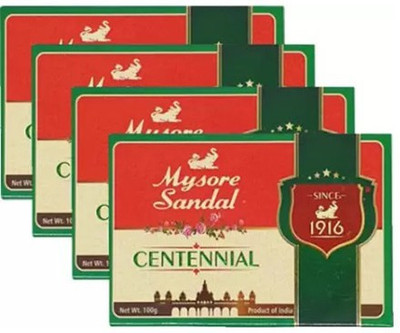 MYSORE SANDAL Centennial Soap 100g Pack Of 4(4 x 100 g)