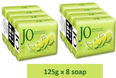 Jo by Wipro Fresh Lime Soap Neu with Glycerine (8x125g)(8 x 125 g)