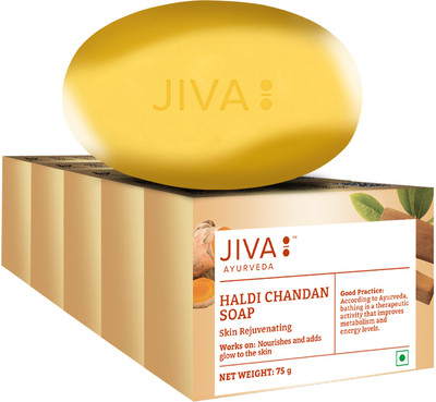 JIVA AYURVEDA Haldi Chandan Soap 75 g - Pack of 5(5 x 75 g)