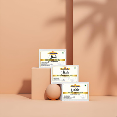 Utkrisht Goat Milk Soap for Healthy and Supple Skin Pack of 3(3 x 125 g)