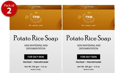 TnW Handmade Potato Rice Soap | Removes Tan | For Oily Skin(2 x 100 g)