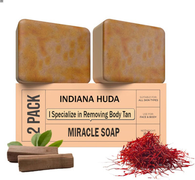 INDIANA HUDA Sandalwood & Saffron Magic Soap – Glow Enhancing 2-Pack(2 x 100 g)