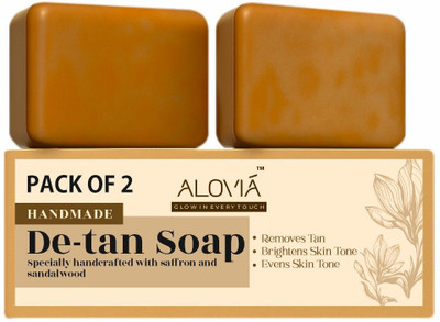 ALOVIA Skin Brightening Sendel Wood De-Tan Soap 2 Pack(2 x 100 g)
