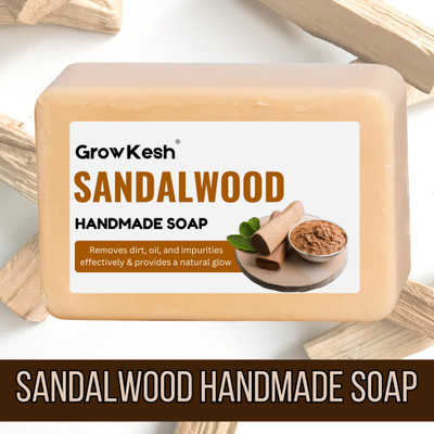 Growkesh Natural Sandalwood soap For Smooth Skin | Soap for Healthy Skin |Soap(100 g)