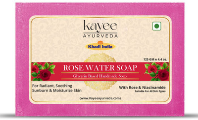 Kayee Ayurveda Khadi Rose Water Soap for Soft, Fresh & Glowing Skin(125 g)