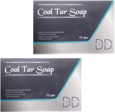 DOOMSDAY COAL TAR SOAP FOR REMOVE PIMPLE GIVE HEALTHY SKIN PACK OF 2(2 x 75 g)