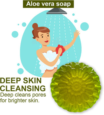 TERIHAR Refreshing Aloe Vera Soap with Mint for Cool & Invigorating Bathing Experience(100 g)