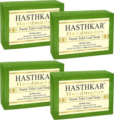 HASTHKAR Handmades Glycerine Neem Tulsi Leaf Soap-100gm Pack of 4(4 x 100 g)