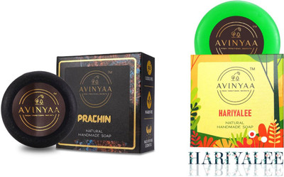 avinyaa PRACHIN Luxury Charcoal Frankincense Bar and Hariyalee Anti-aging Bar(2 x 85 g)